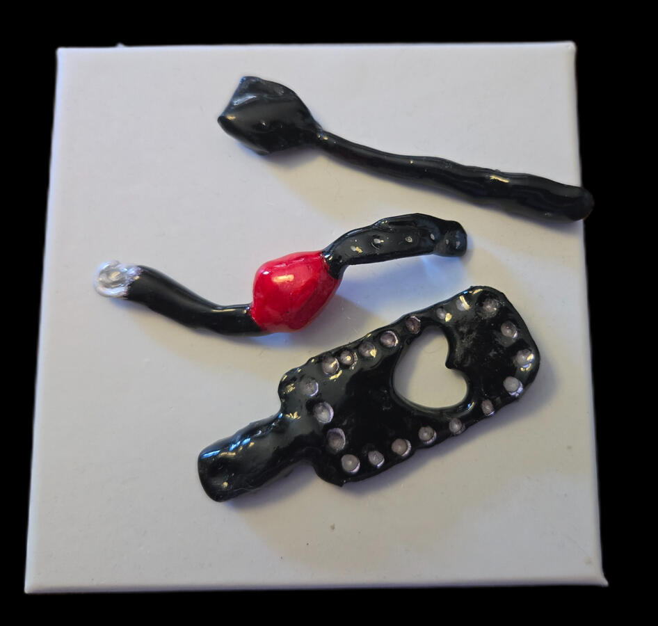 Mini bdsm hand painted clay charms
