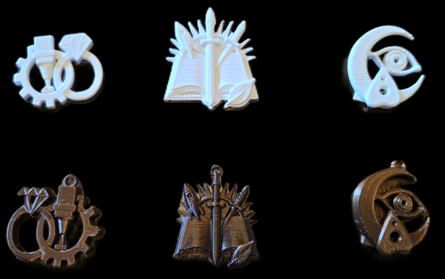 Engineered Moon emblems/charms