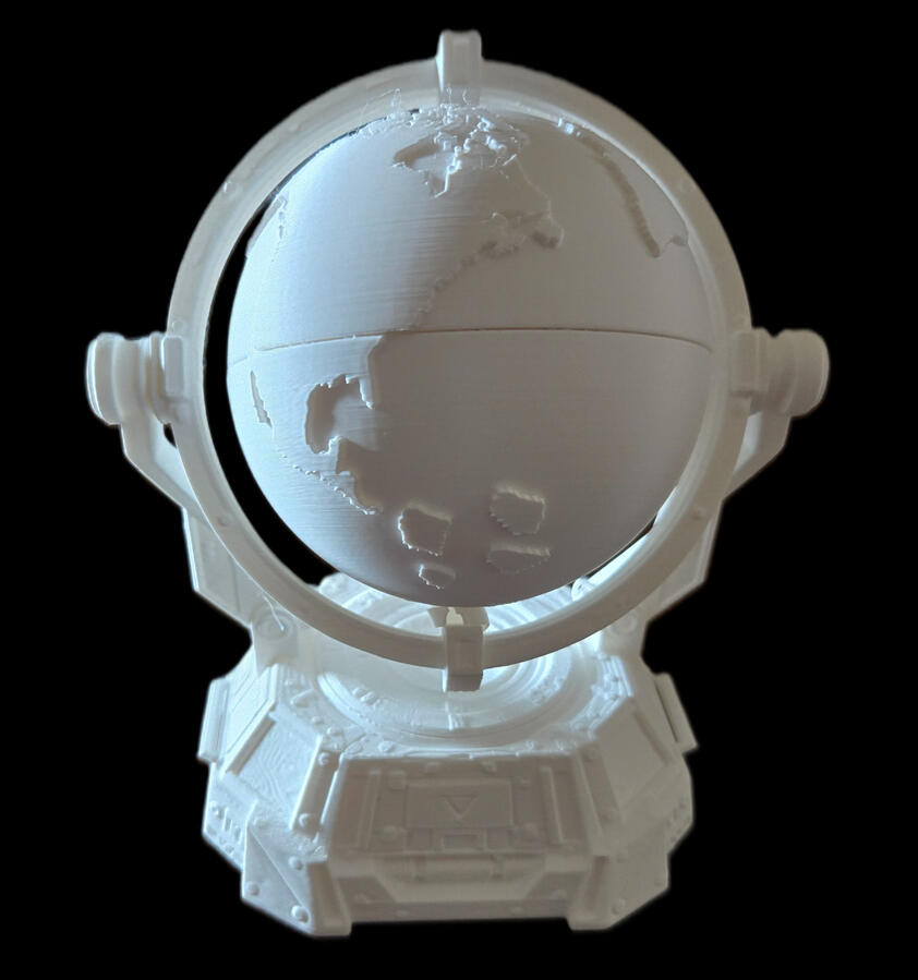 Spinning globe of Prime Meridian (Solar Punk Opera merch)