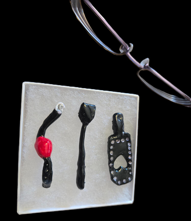 Mini bdsm hand painted clay charms